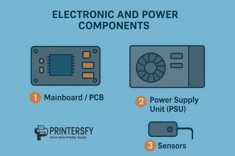 Electronic and Power Components of Printers