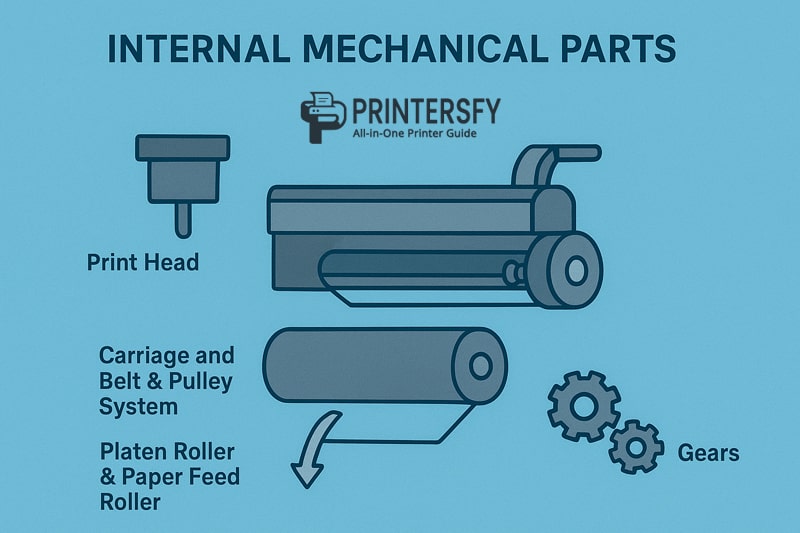 Internal Mechanical Parts of Printer