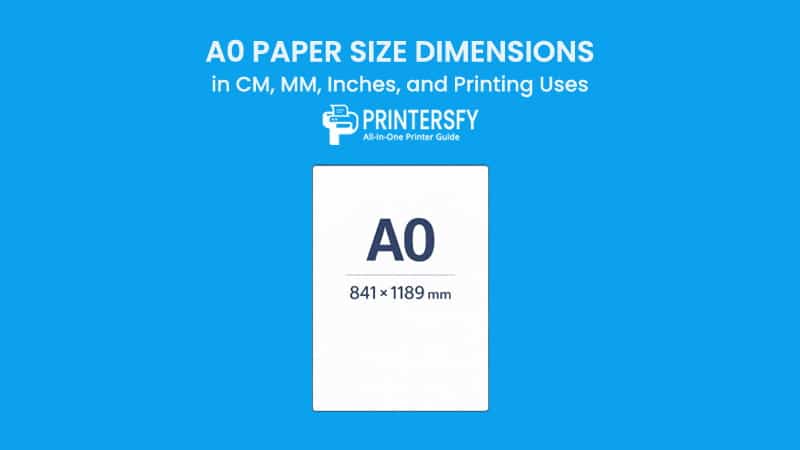 A0 Paper Size Dimensions Chart (CM, MM, Inches) and Printing Uses