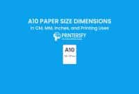 A10 Paper Size Dimensions Chart (CM, MM, Inches) and Printing Uses