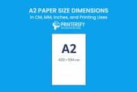 A2 Paper Size Dimensions Chart (CM, MM, Inches) and Printing Uses