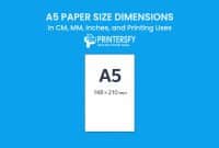 A5 Paper Size Dimensions Chart (CM, MM, Inches) and Printing Uses