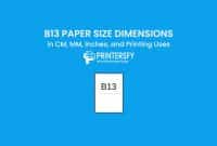 B13 Paper Size Dimensions Chart (CM, MM, Inches) and Printing Uses