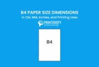 B4 Paper Size Dimensions Chart (CM, MM, Inches) and Printing Uses