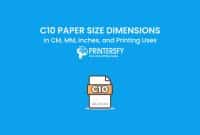 C10 Paper Size Dimensions Chart (CM, MM, Inches) and Printing Uses