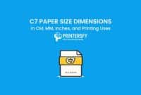 C7 Paper Size Dimensions Chart (CM, MM, Inches) and Printing Uses